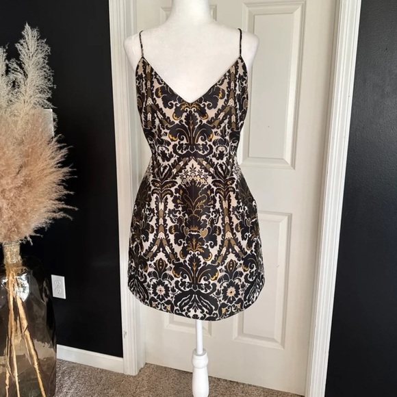 Free People Black and Cream Mini Dress - Picture 8 of 12